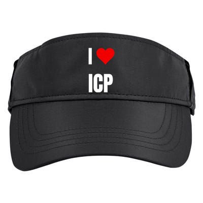 I Love Icp . Crypto Saying For The Blockchain And Token Nerd Adult Drive Performance Visor