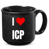 I Love Icp . Crypto Saying For The Blockchain And Token Nerd 15oz Campfire Ceramic Mug