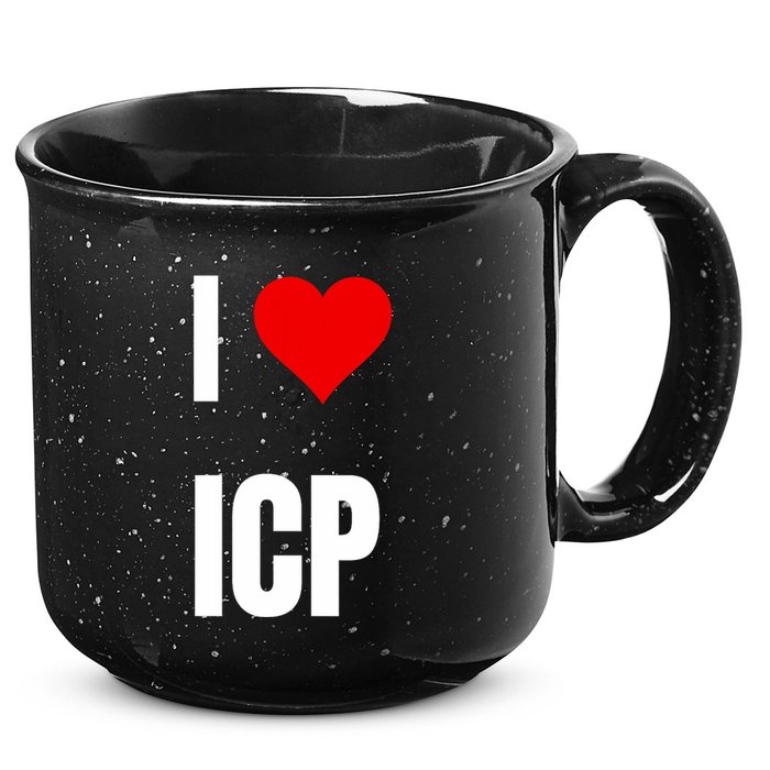 I Love Icp . Crypto Saying For The Blockchain And Token Nerd 15oz Campfire Ceramic Mug