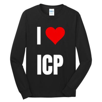 I Love Icp . Crypto Saying For The Blockchain And Token Nerd Tall Long Sleeve T-Shirt