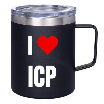 I Love Icp . Crypto Saying For The Blockchain And Token Nerd 12oz Stainless Steel Coffee Mug