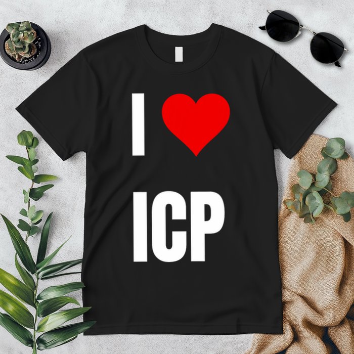 I Love Icp . Crypto Saying For The Blockchain And Token Nerd Premium T-Shirt