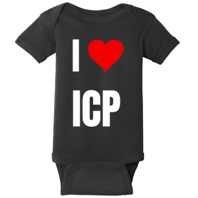 I Love Icp . Crypto Saying For The Blockchain And Token Nerd Baby Bodysuit