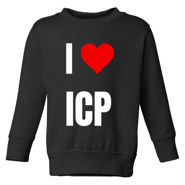 I Love Icp . Crypto Saying For The Blockchain And Token Nerd Toddler Sweatshirt