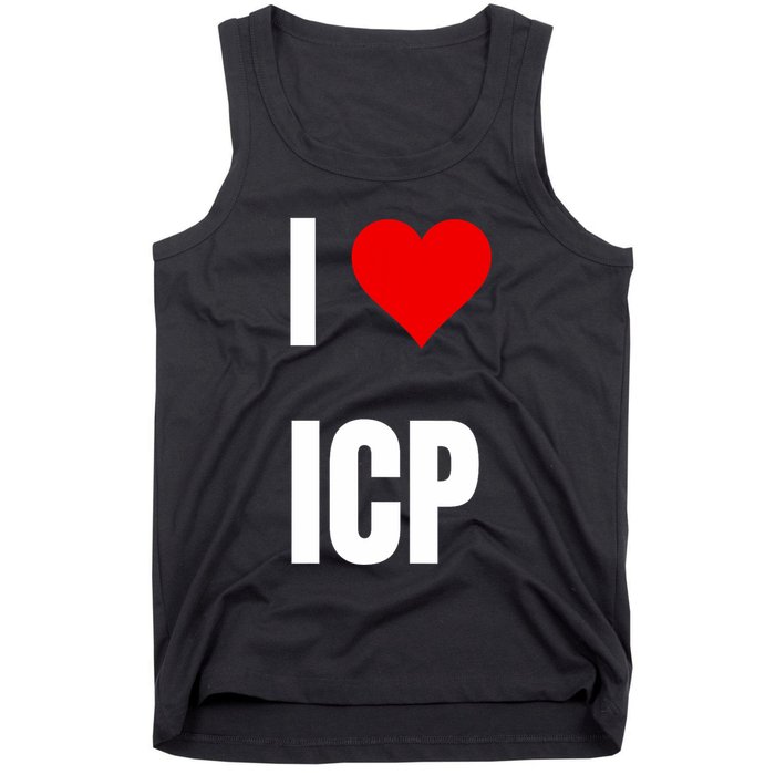 I Love Icp . Crypto Saying For The Blockchain And Token Nerd Tank Top