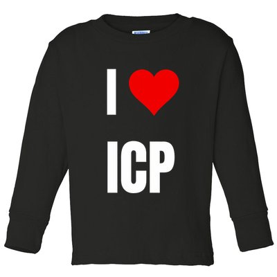 I Love Icp . Crypto Saying For The Blockchain And Token Nerd Toddler Long Sleeve Shirt