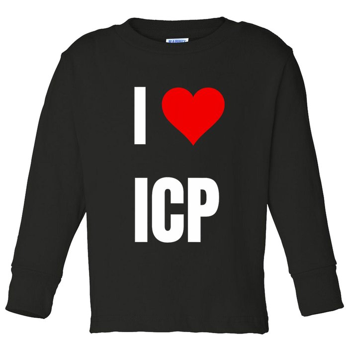 I Love Icp . Crypto Saying For The Blockchain And Token Nerd Toddler Long Sleeve Shirt