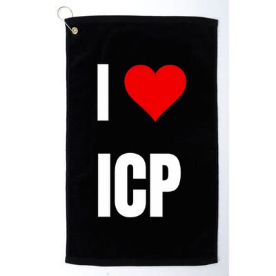 I Love Icp . Crypto Saying For The Blockchain And Token Nerd Golf Towel
