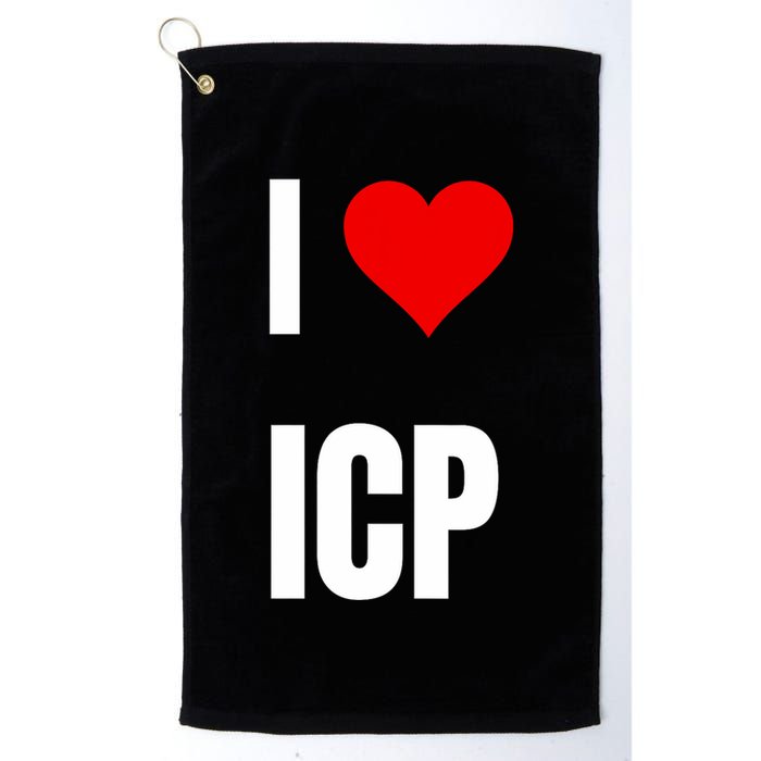 I Love Icp . Crypto Saying For The Blockchain And Token Nerd Golf Towel