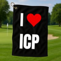 I Love Icp . Crypto Saying For The Blockchain And Token Nerd Golf Towel
