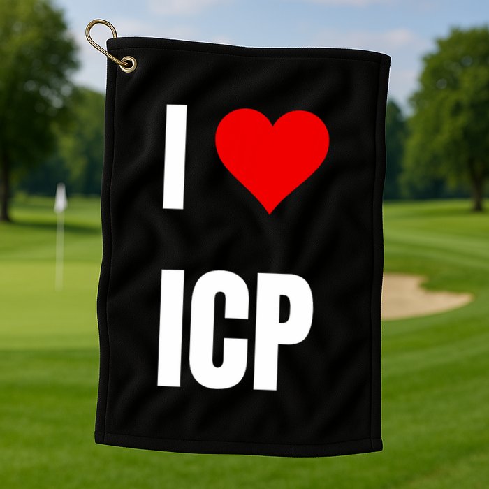 I Love Icp . Crypto Saying For The Blockchain And Token Nerd Golf Towel