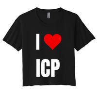 I Love Icp . Crypto Saying For The Blockchain And Token Nerd Crop Top