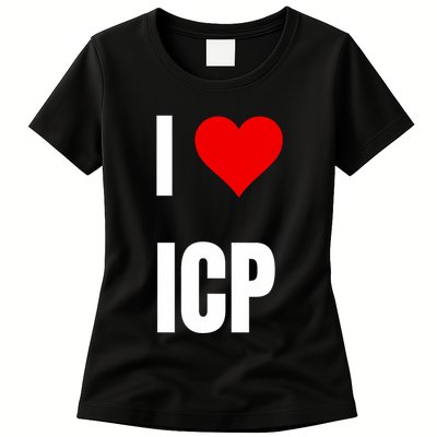 I Love Icp . Crypto Saying For The Blockchain And Token Nerd Womens T-Shirt