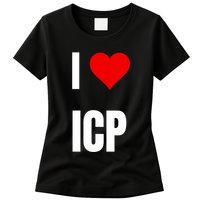 I Love Icp . Crypto Saying For The Blockchain And Token Nerd Womens T-Shirt