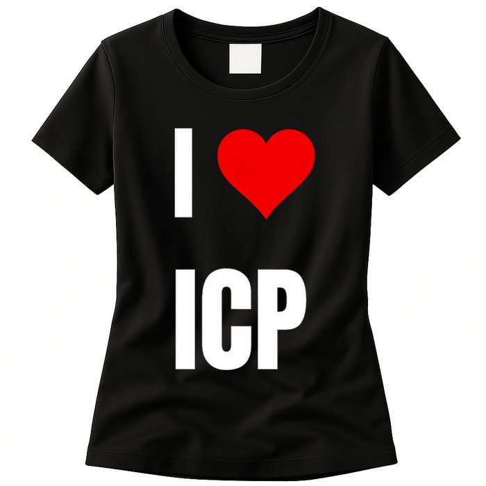 I Love Icp . Crypto Saying For The Blockchain And Token Nerd Womens T-Shirt