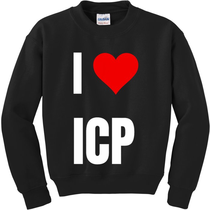I Love Icp . Crypto Saying For The Blockchain And Token Nerd Kids Sweatshirt