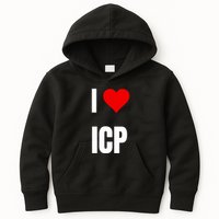 I Love Icp . Crypto Saying For The Blockchain And Token Nerd Kids Hoodie