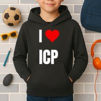 I Love Icp . Crypto Saying For The Blockchain And Token Nerd Kids Hoodie