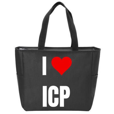 I Love Icp . Crypto Saying For The Blockchain And Token Nerd Zip Tote Bag