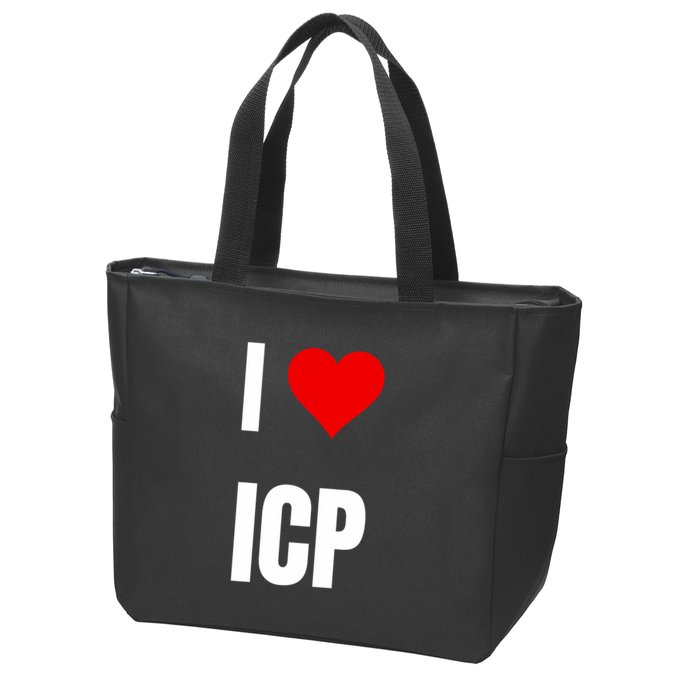 I Love Icp . Crypto Saying For The Blockchain And Token Nerd Zip Tote Bag