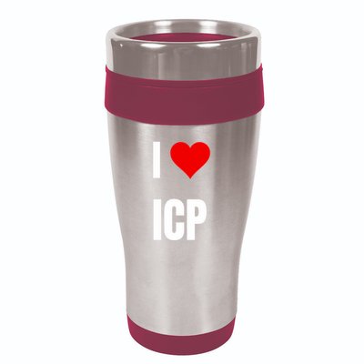 I Love Icp . Crypto Saying For The Blockchain And Token Nerd 16oz Travel Tumbler
