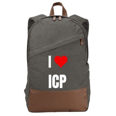 I Love Icp . Crypto Saying For The Blockchain And Token Nerd Cotton Canvas Backpack