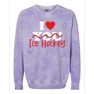 I Love Ice Hockey Cute Gift Colorblast Crewneck Sweatshirt