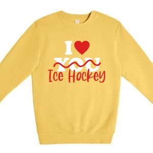 I Love Ice Hockey Cute Gift Premium Crewneck Sweatshirt