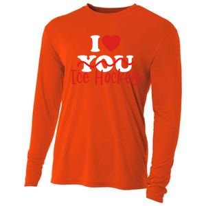 I Love Ice Hockey Cute Gift Cooling Performance Long Sleeve Crew