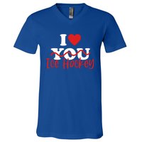 I Love Ice Hockey Cute Gift V-Neck T-Shirt