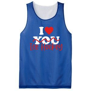 I Love Ice Hockey Cute Gift Mesh Reversible Basketball Jersey Tank