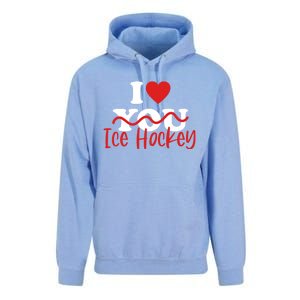 I Love Ice Hockey Cute Gift Unisex Surf Hoodie