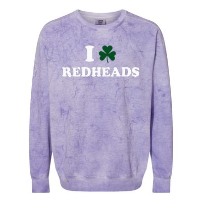 I Love Irish Redheads Boy Baby St Patricks Day Shamrock Colorblast Crewneck Sweatshirt