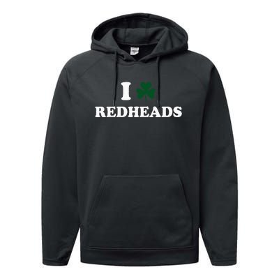 I Love Irish Redheads Boy Baby St Patricks Day Shamrock Performance Fleece Hoodie