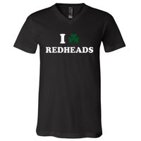 I Love Irish Redheads Boy Baby St Patricks Day Shamrock V-Neck T-Shirt