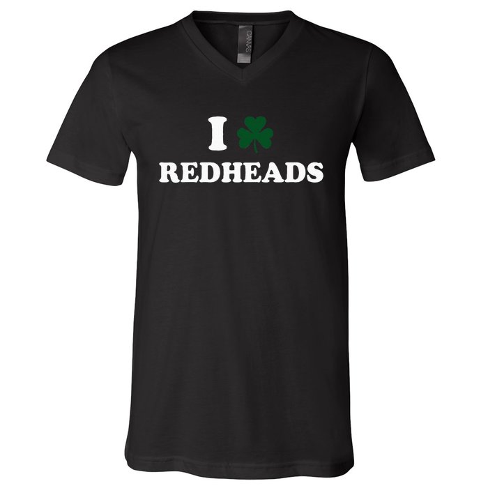 I Love Irish Redheads Boy Baby St Patricks Day Shamrock V-Neck T-Shirt