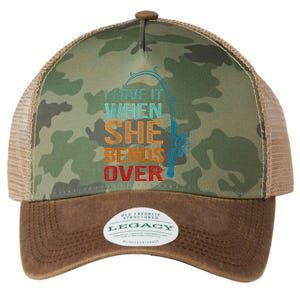 I Love It When She Bends Over Funny For Fishing Lovers Legacy Tie Dye Trucker Hat