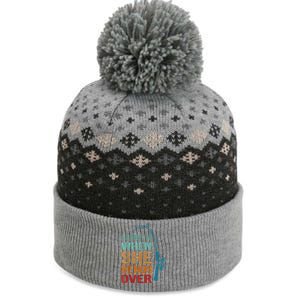 I Love It When She Bends Over Funny For Fishing Lovers The Baniff Cuffed Pom Beanie