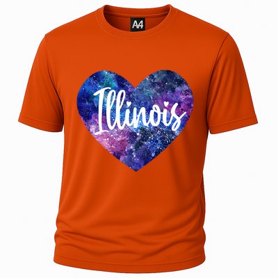 I Love Illinois Usa Great Gift Cooling Performance Crew T-Shirt