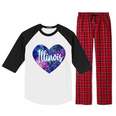 I Love Illinois Usa Great Gift Raglan Sleeve Pajama Set