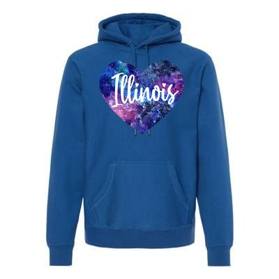 I Love Illinois Usa Great Gift Premium Hoodie