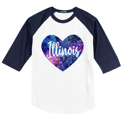 I Love Illinois Usa Great Gift Baseball Sleeve Shirt