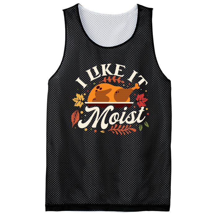 I Like it Moist Funny Thanksgiving Long Sleeve Mesh Reversible Basketball Jersey Tank