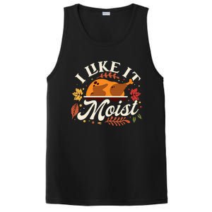 I Like it Moist Funny Thanksgiving Long Sleeve PosiCharge Competitor Tank