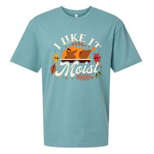 I Like it Moist Funny Thanksgiving Long Sleeve Sueded Cloud Jersey T-Shirt