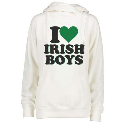 I Love Irish Boy I Heart Irish Funny St Patricks Day Womens Funnel Neck Pullover Hood