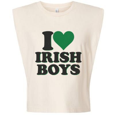 I Love Irish Boy I Heart Irish Funny St Patricks Day Garment-Dyed Women's Muscle Tee