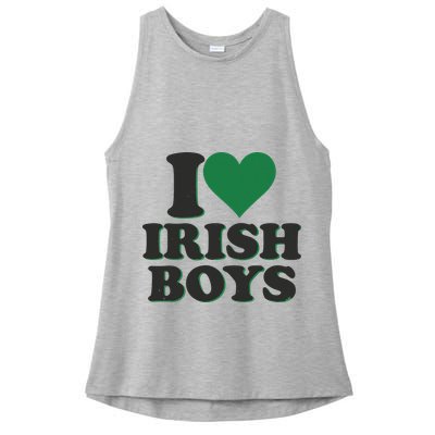 I Love Irish Boy I Heart Irish Funny St Patricks Day Ladies PosiCharge Tri-Blend Wicking Tank