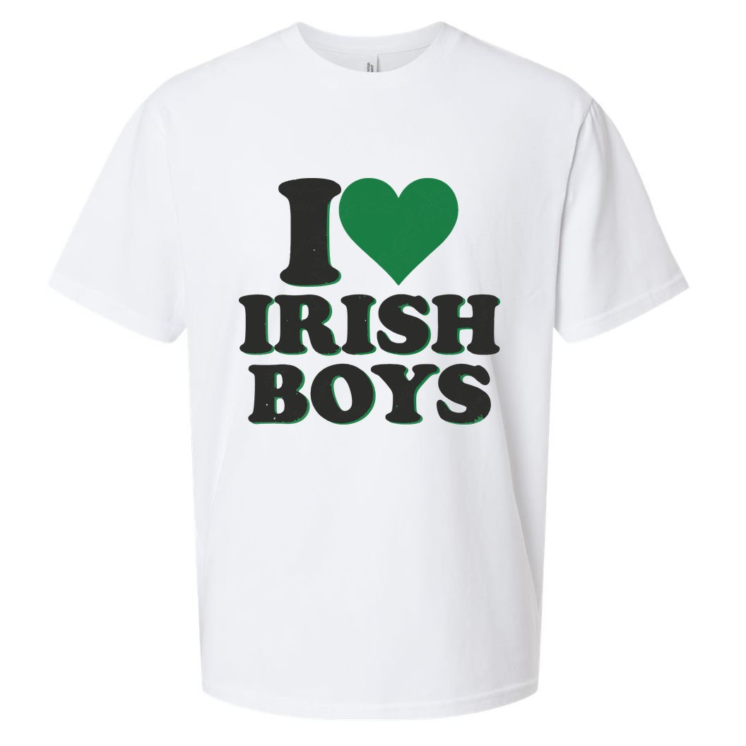 I Love Irish Boy I Heart Irish Funny St Patricks Day Sueded Cloud Jersey T-Shirt