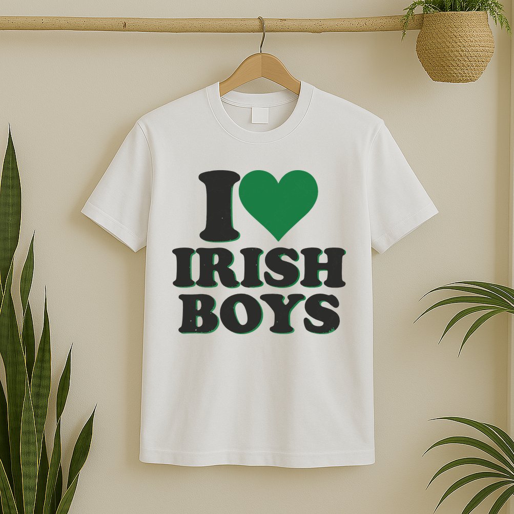 I Love Irish Boy I Heart Irish Funny St Patricks Day T-Shirt